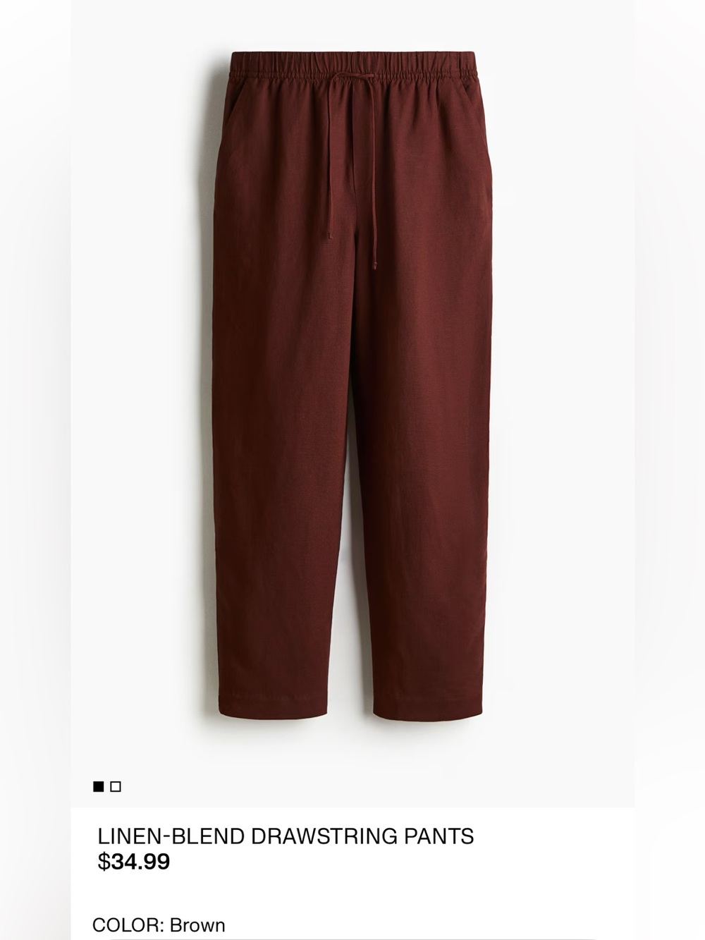 Linen-blend Drawstring Pants - Picture 3 of 4